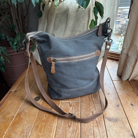 Myra Upcycled Canvas Floral Crossbody Bag - Picture 3 of 8